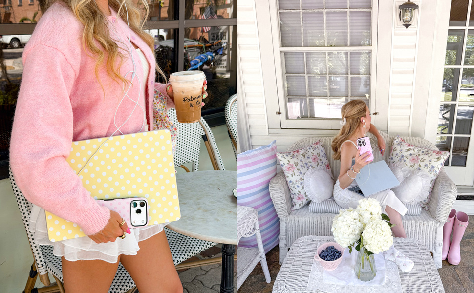 Models styling Casely laptop shells